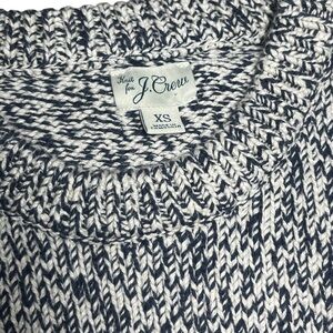 J. Crew Navy and White Knit Pullover Sweater
